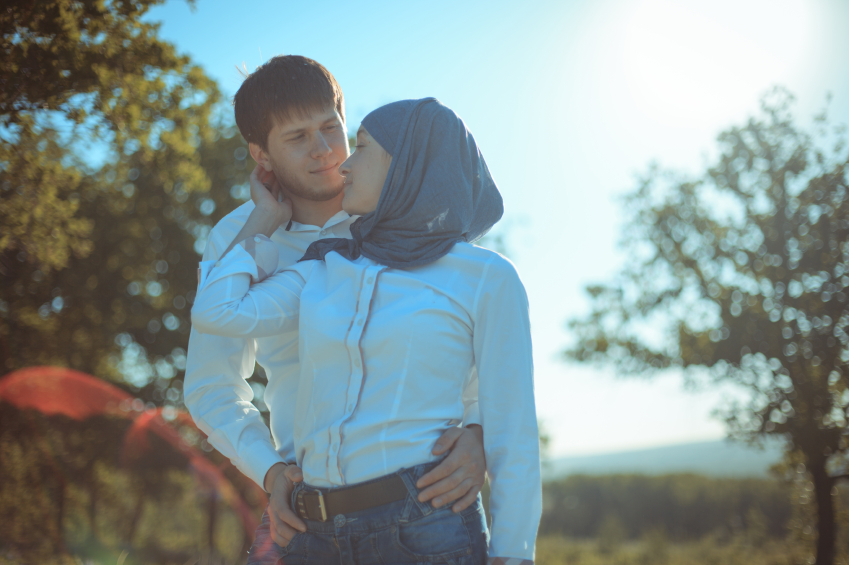 Romantic Muslim couple