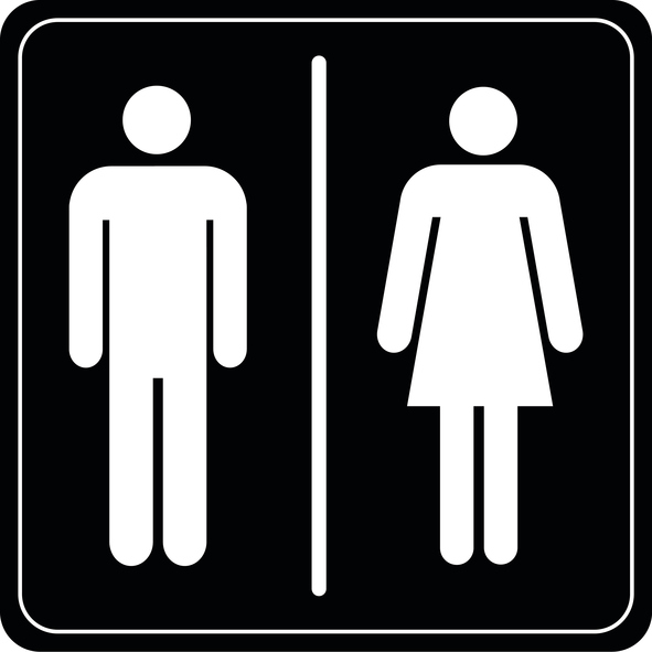 Toilet sign man and lady on vector background