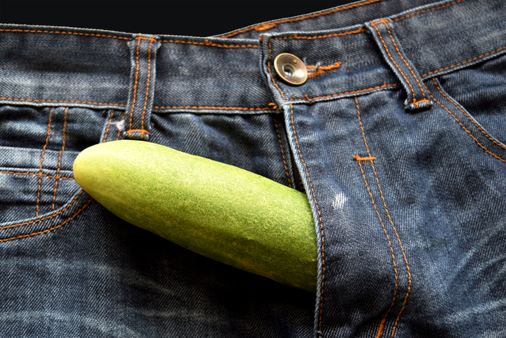 cucumber is the mark of penis in jean