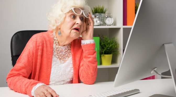 Gran Goes mental after finding porn on husband’s laptop