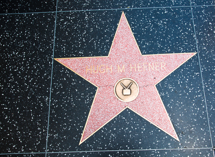 Hollywood, CA, USA - August 2, 2011: Hollywood Walk Of Fame Hugh Hefner achievement in the entertainment industry star.