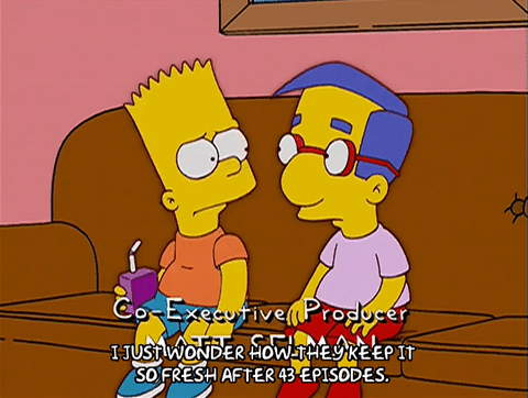 Bart and Milhouse drinking juice