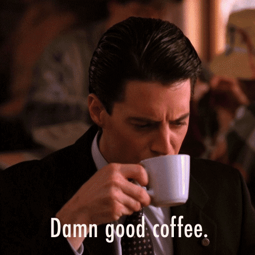Dale Cooper drinking coffee