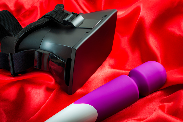 Erotic stimulation concept. Virtual reality or virtual realities, also known as immersive multimedia or computer-simulated reality, is a computer technology that replicates an environment