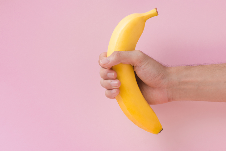 Banana being held
